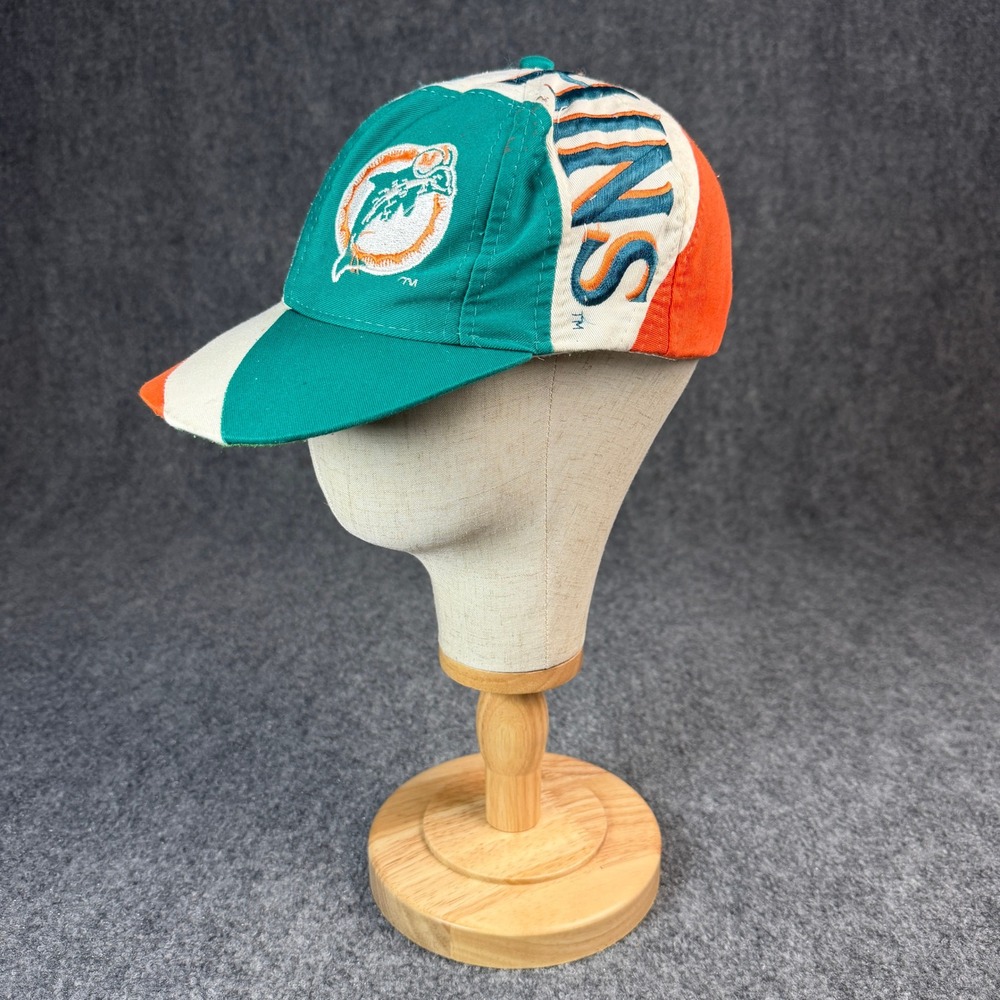 Vintage Miami Dolphins Eastport Snapback Hat Orange Aqua White Retro NFL Cap
